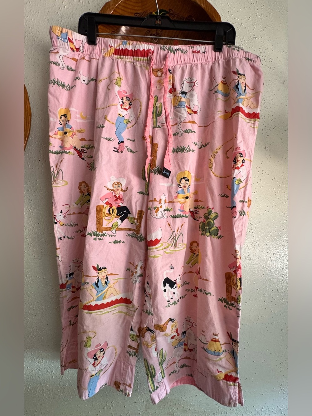 Nick & Nora Pink Cowgirl Horse Print Pajama Pants Size XXL